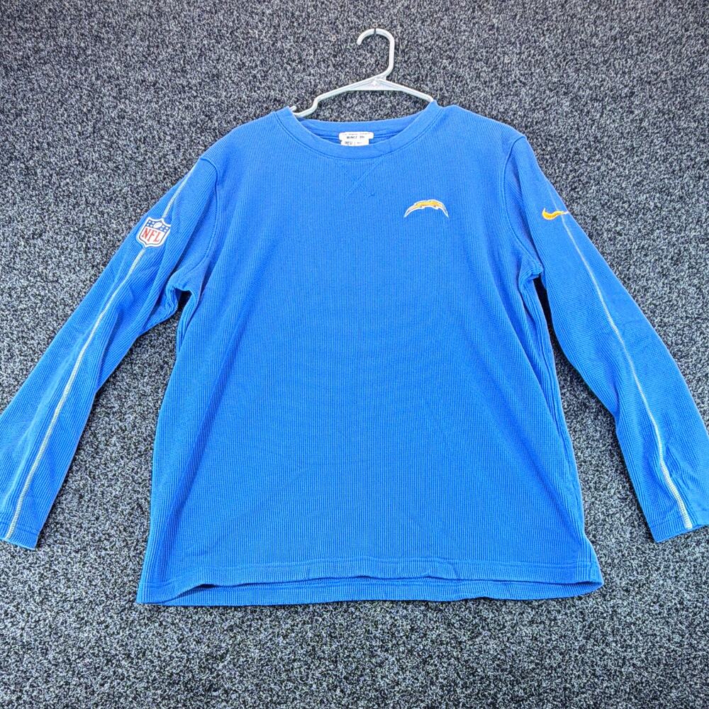 Nike Los Angeles Chargers NFL Long Sleeve Shirt Blue Gold, Men's L team issued